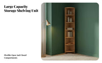 Freestanding Bookcase with Glass Doors Large Capacity for Living Room, Bedroom
