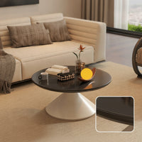 Pedestal Coffee Table Contemporary Circular Coffee Table Sturdy Furniture for Living Room, Sofa Side, Reading Corner