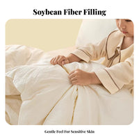 Soybean Fiber Quilt Moisture-Wicking Soybean Protein Filled Comforter for Adults