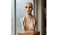 Female Hairpiece Head Bust Skin-Toned-Toned Hairpiece Display Bust Smooth Surface