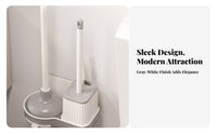 Toilet Brush and Plunger Set Space-Saving Design Toilet Plunger and Bowl Brush Combo Convenient Organization Triple-Tool Lavatory Cleaning Set