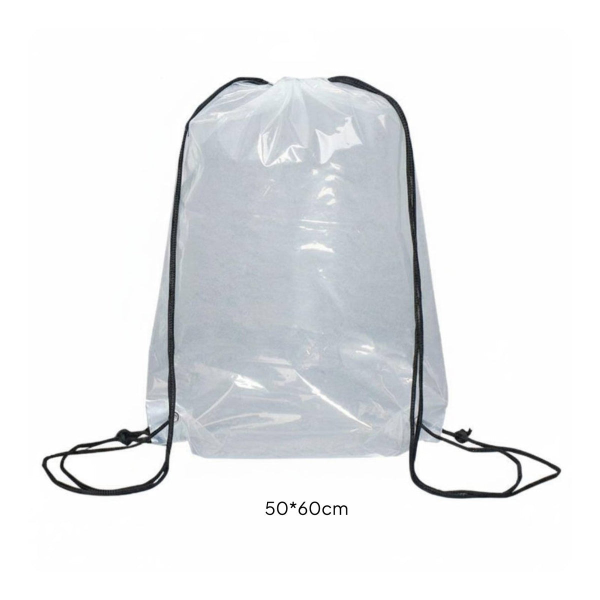 Waterproof Transparent Drawstring Backpack Large Capacity Clear Stadium Bag Lightweight Design Storage Solution for Beach