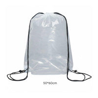 Waterproof Transparent Drawstring Backpack Large Capacity Clear Stadium Bag Lightweight Design Storage Solution for Beach