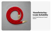 Red Velvet Rope Soft Velvet Barrier Rope Padded Queue Barrier Cord Metal Fittings