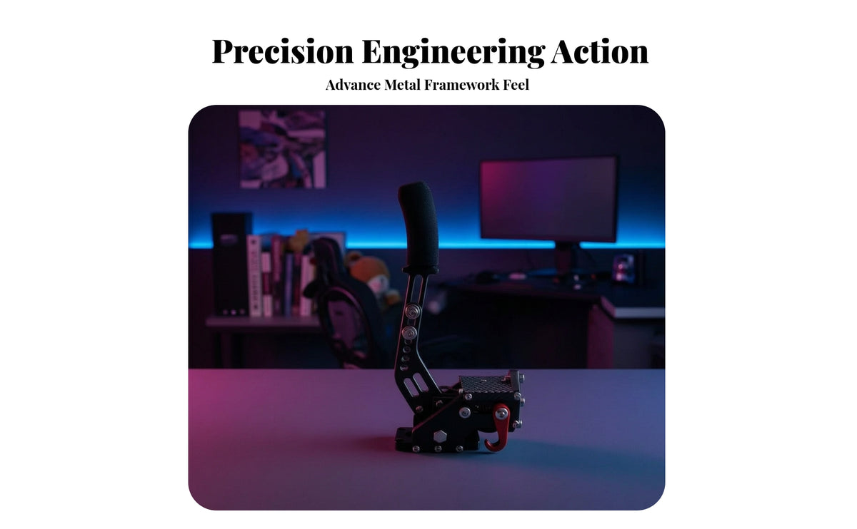 Aluminum USB Gaming Handbrake Mechanical Sim Racing Handbrake Mounting Hardware Racing Game Hand Brake Metal Build for Drifters