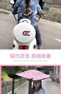 电动车挡雨棚电瓶摩托车防晒遮阳伞蓬挡风罩踏板车防雨车棚篷新款