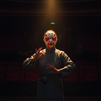 Sichuan Opera Mask Wearable Hand-Painted Velvet Peking Opera Facial Mask Full Face for Performance