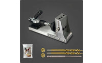 Pocket Hole Jig Aluminum Alloy Angled Drill Jig Slant Hole Guide Adjustable Depth Joint Guide Quick Clamp for Furniture Making