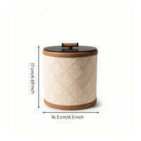 Round Storage Box with Handle Decorative Lidded Storage Box Small Desktop Organizer for Bedside Table