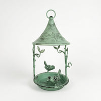 Distressed Bird Feeder with Hanging Chain Weathered Iron Bird Feeder Vintage Weather-Resistant for Gardeners