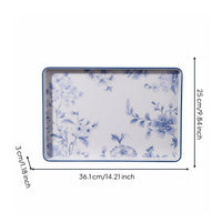 Food-Grade Material Blue and White Floral Dinnerware Heat-Insulating Chinese Design Melamine Tableware Chip Resistant for Restaurants