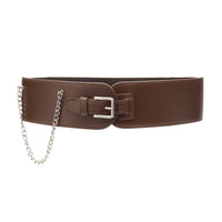 Easy to Match Wide Waist Belt Stretchy Wide Elastic Belt Decorative Chain Fashion Accessory for Women