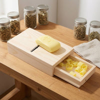 Wooden Soap Trimmer with Drawer Natural Wood for Home Workshop