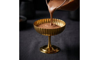 Stemmed Dessert Bowl Polished Stainless Steel Bowl with Pedestal Shatterproof Fluted Dessert Dish for Hosts, Cafes, Home Entertaining, Dinner Parties