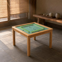 Printed Grid Mahjong Chess Table Square Mahjong Table Green Game Furniture Scratch-Resistant
