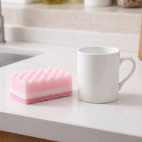 Scrub Sponge Dual Sided Sponge for Pots and Pans, Reusable Square Dishwashing Sponge Pack of 4, Moderate Abrasive Absorbent Kitchen Cleaning Tool