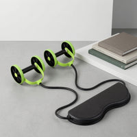 Double-Wheel Roller with Resistance Cord Non-Slip Abdominal Wheel Stable for Beginners