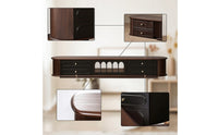 Retro TV Cabinet with Drawers Solid Wood TV Stand with Drawers Sleek-Profile Lowboard Mid-Century for Lounge