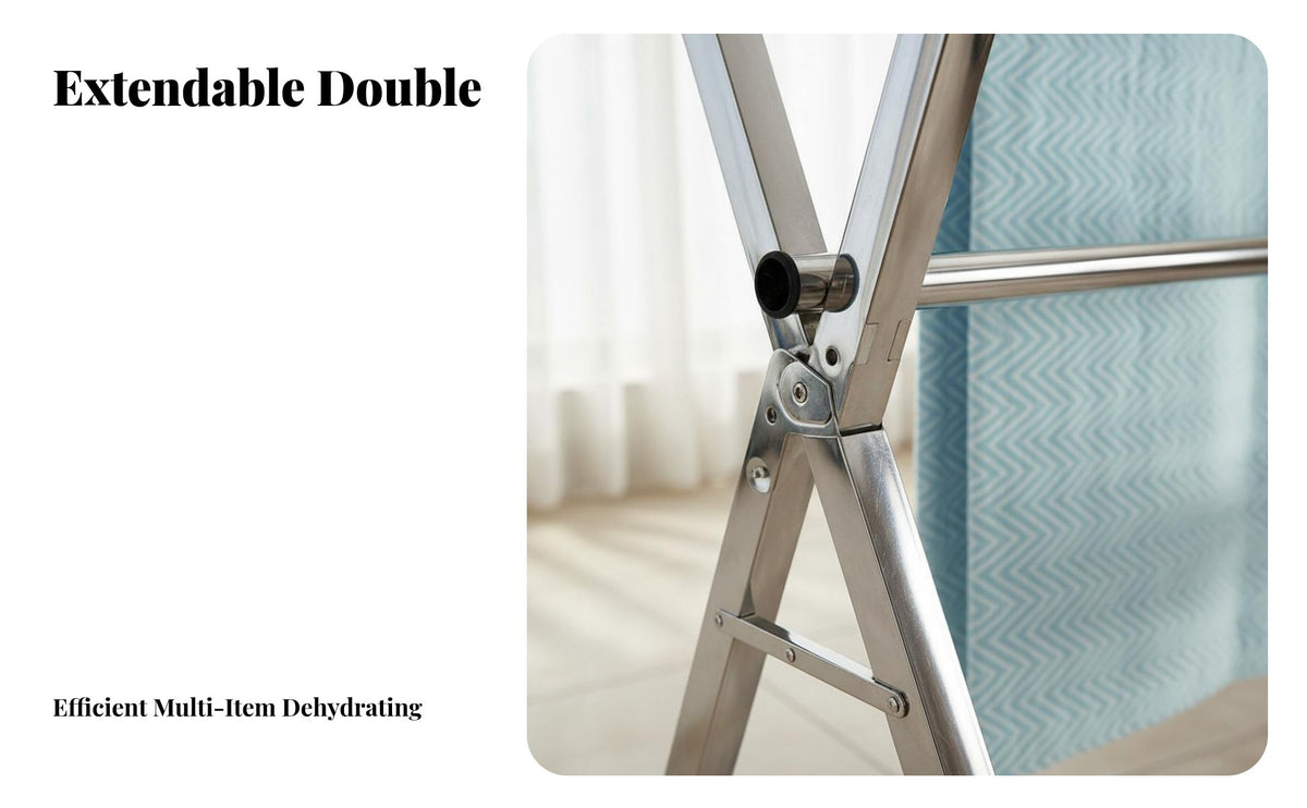 Foldable Clothes Dehumidifying Rack Installation Stainless Steel Laundry Rack Indoor Outdoor Use Foldable Clothes Horse for Apartment Dwellers