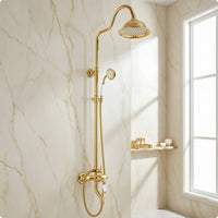 Surface-Mounted Shower System Water Saving Wall-Installed Shower System High Pressure Fixture for Washroom Remodel