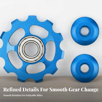 CNC Derailleur Guide Wheel Anodized Finish Rear Derailleur Guide Wheel Anodised Aluminum Alloy Bike Pulley for Mountain Bikers, Biking Enthusiasts