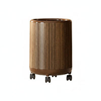 Large Capacity Wood Grain Trash Can Rustic Design Faux Wood Trash Can Easy to Clean Round Waste Bin Long-Lasting for Bedroom, Bathroom, Living Room, Office