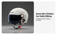 Motorcycle Half Helmet CCC Certified Retro Half Helmet Four-Season Guarding Headwear for Motorcyclists, Men, Daily Commuting, City Riding, Road Trips
