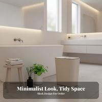 Easy to Clean Dry Wet Separation Bin Large Capacity Two-Section Compartment Trash Can Removable Inner Buckets Push Button Garbage Can Vertical Design for Bathroom, Living Room, Bedroom, Office