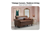 Retro Design Button-Tufted Highspine Chair Small Space perfect for Upholstered curvedspine Armchair space-saving Size Single Sofa Comfortable padding for Business Owners, Interior Designers, Coffee Shop, Boutique, Reception Area, Living Room