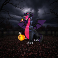 Inflatable Dragon with Pumpkin Lighted Inflatable Dragon Outdoor Yard Decoration for Homeowners, Lawn