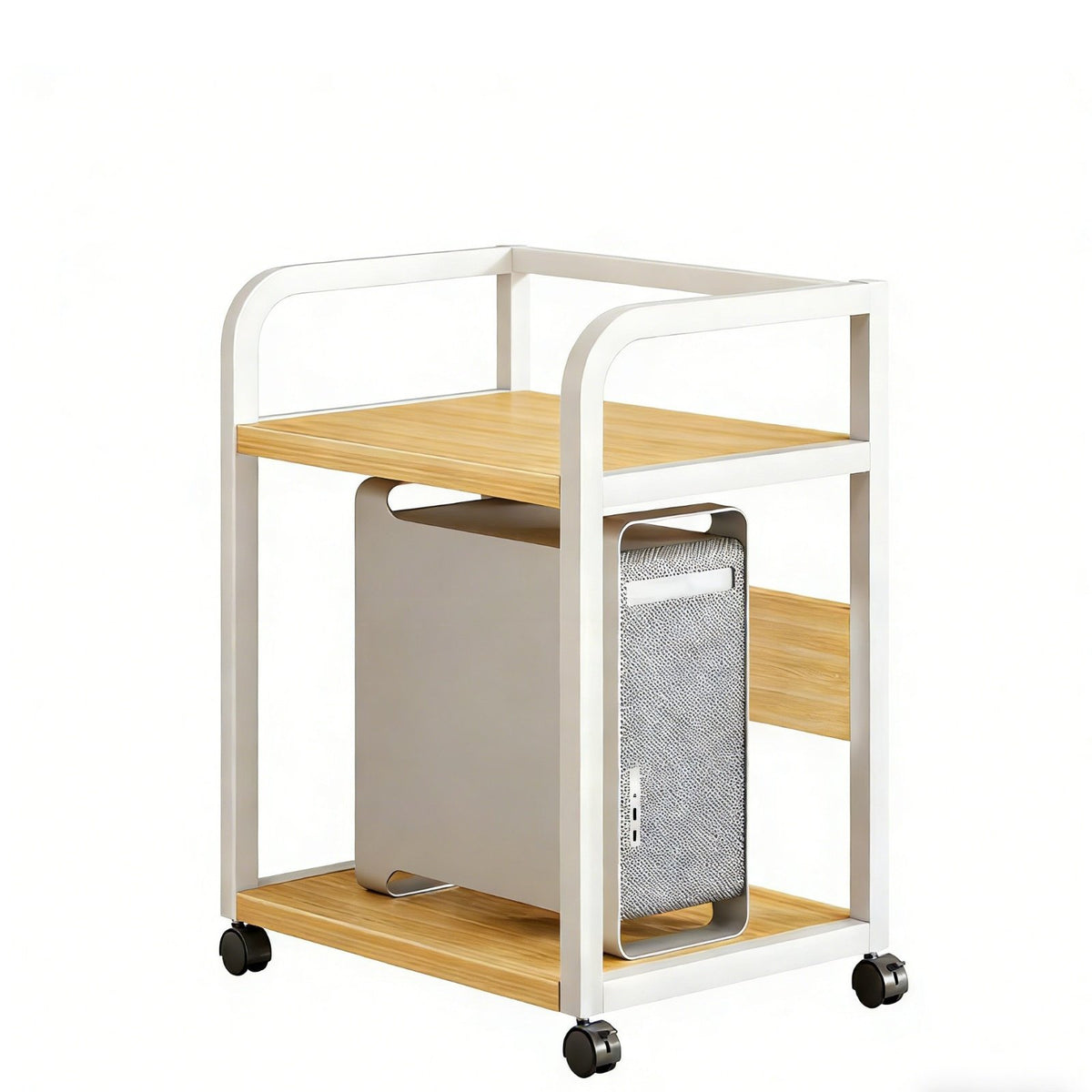 Mobile Printer Stand Lockable Casters Multi-Level Rolling Cart for Small Spaces