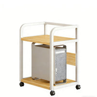 Mobile Printer Stand Lockable Casters Multi-Level Rolling Cart for Small Spaces
