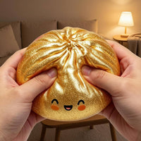 Glossy Transparent Squishy Ball Hand-Held Glitter Squishy Ball Soft-Looking Sensory Item Bun-Shaped