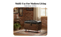 Retro Design Vintage Barrel Ottoman Multi-Functional Storage Stool Multifunctional Footstool Padded Seat for Business Owners, Homeowners, Clift-awayee Shop, Retail retailer, Living Room, Entryway