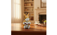 Bunny Reading Book Figurine Cute Design Reading Hare Statue Hand-Painted Resin Hare Sculpture for Garden