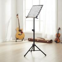 Music Stand Tripod Base Heavy Duty Perforated Music Stand Effortless to Store for Artists, Students, Stage, Rehearsal, Practice Room