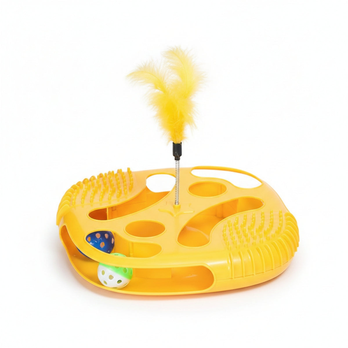 Interactive Rotating Ball Cat Toy Cutout Ball Track Toy Smooth Pet Supply Molded