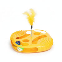 Interactive Rotating Ball Cat Toy Cutout Ball Track Toy Smooth Pet Supply Molded