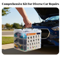 680 Pieces Push Rivet Selection Set Nylon Material Auto Body Clip Fastener Organized Storage Case Car Rivet Set for Mechanics