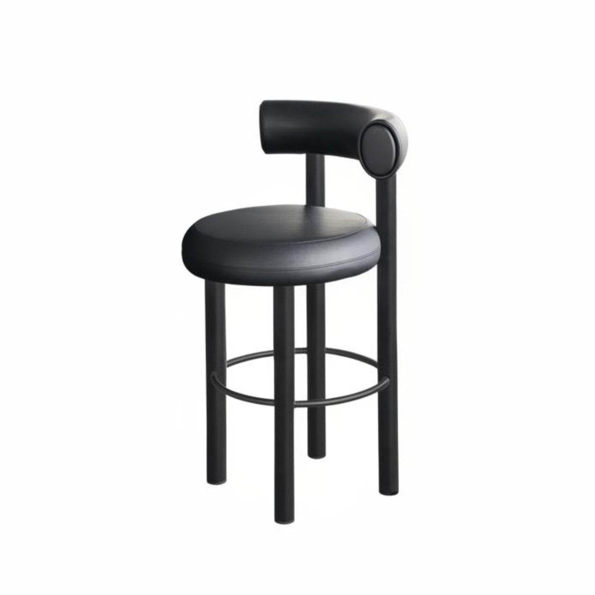 Modern Counter Stool with Backrest Italian Bar Chair Design Chair Integrated Footrest Padded Seat for Restaurant Owners, Adults