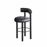 Modern Counter Stool with Backrest Italian Bar Chair Design Chair Integrated Footrest Padded Seat for Restaurant Owners, Adults