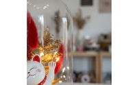Good Luck Charm DIY Fortunate Cat Cloche Kit Beginner Friendly Beckoning Cat Preserved Flower Display LED Lights Maneki-Neko Light-up Dome for Crafters, Beginners, Team Building Activity, Shop Opening Gift, Office Decor