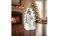 Resin Manger Scene Figurine Modern Design Christmas Tree Nativity Scene Handcrafted Look Holiday Decoration for Christians