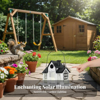 House Shaped Bird Feeder Weatherproof Solar Bird Feeder Great Gift Dream Garden Decor for Gardeners, Outdoor, Patio, Yard
