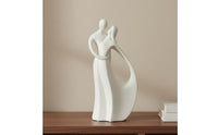 Nordic Design Abstract Couple Sculpture Minimalist Aesthetic Hugging Couple Statue Symbol of Love Hugging Lovers Figurine Ideal Gift for Couples, Newlyweds, Living Room, Entryway Table, Bookshelf, Office Desk