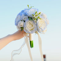 Graduated Rose Artificial Wedding Bouquet for Bride Photo Prop