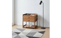 Bedside Cabinet with Open Shelf Walnut-Colored Bedside Cabinet with Shelf Space-Saving Storage Organizer for Bedroom