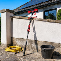 Rectangular Head Telescopic Water-Fed Brush Dense Bristles Solar Panel Cleaning Brush Extendable Water Fed Pole Cleaner No Ladder Use for Photovoltaic Panels