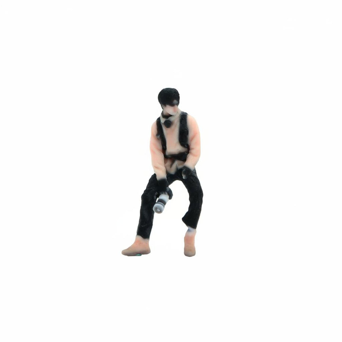Photographer Figure Color-Printed Seated Figure Detailed Miniature for Hobbyists