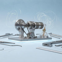 Heat-Cycle Engine Model Glass Burner Metal Heat-Cycle Engine Thermodynamics Science Toy for Physics Students